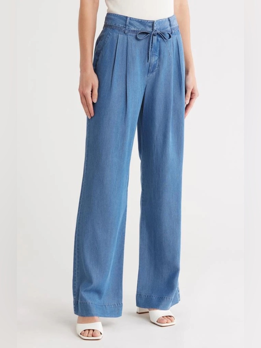 Derek Lam 10 Crosby Felicity Pleated Tie Waist Wide Leg Pants